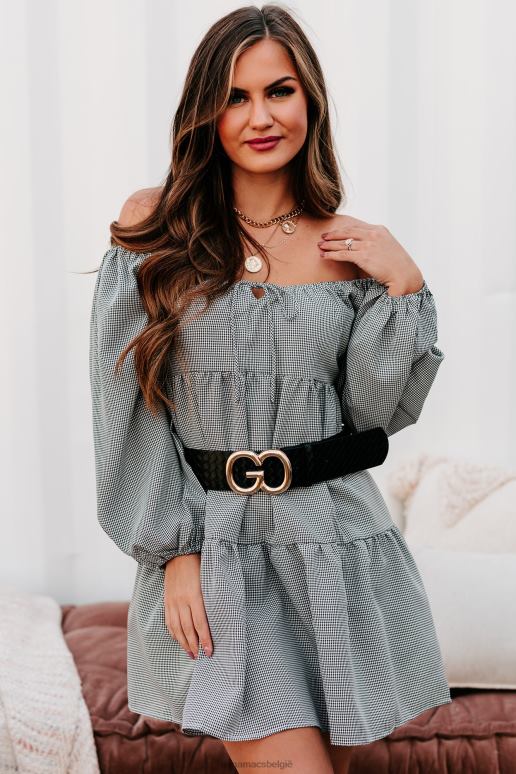 zwart carlinn off-the-shoulder gelaagde jurk NanaMacs HPTT2463