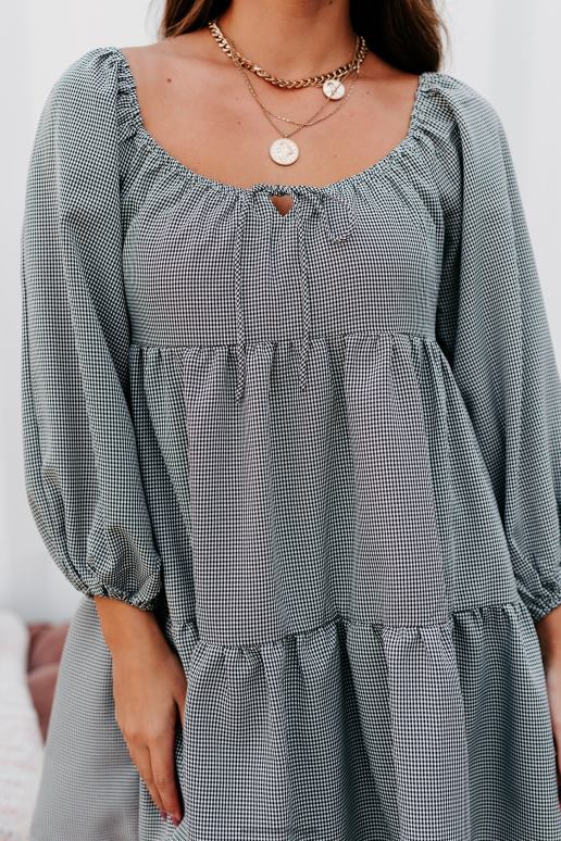 zwart carlinn off-the-shoulder gelaagde jurk NanaMacs HPTT2463