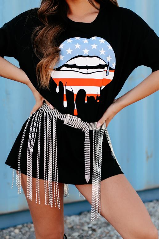 zwart druipend van trots oversized grafische t-shirtjurk NanaMacs HPTT1904