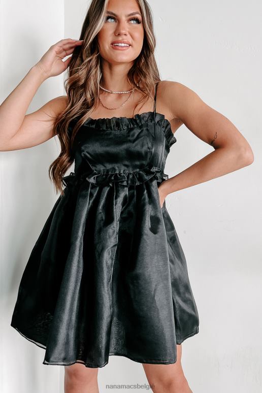 zwart hier wow organza babydoll jurk NanaMacs HPTT2040