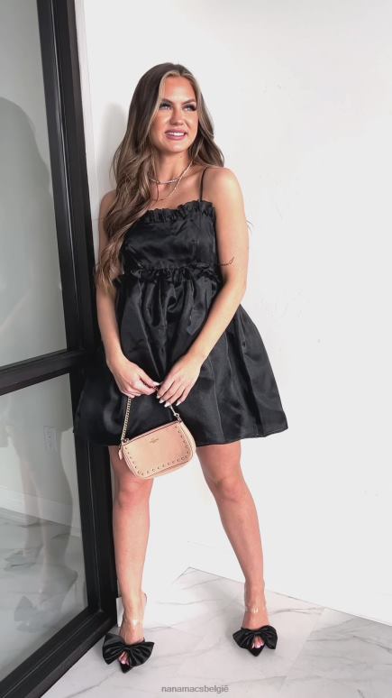 zwart hier wow organza babydoll jurk NanaMacs HPTT2040