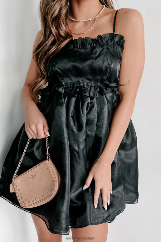 zwart hier wow organza babydoll jurk NanaMacs HPTT2040