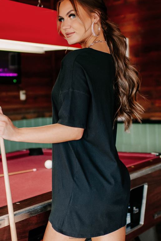 zwart oversized t-shirtjurk NanaMacs HPTT612