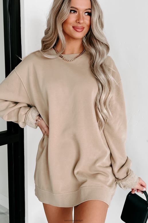 zandsteen lichtgewicht trui met ronde hals NanaMacs HPTT908