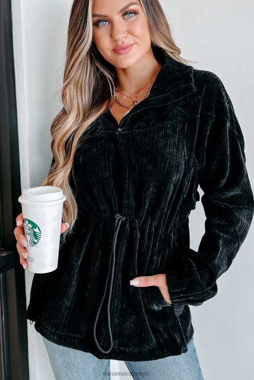 zwart interessant perspectief corduroy pullover NanaMacs HPTT3813