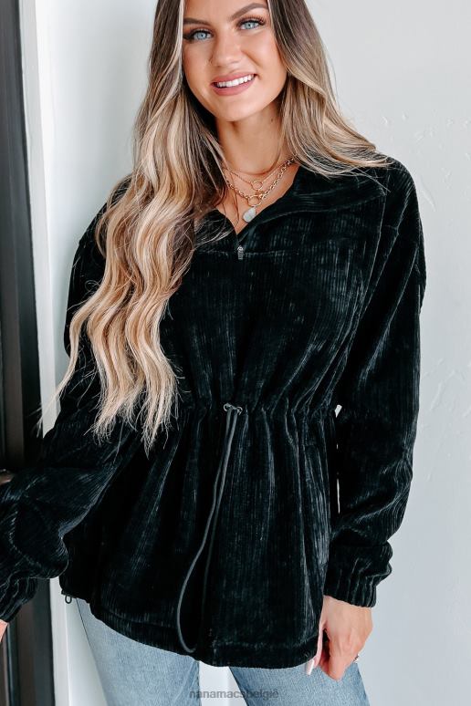 zwart interessant perspectief corduroy pullover NanaMacs HPTT3813