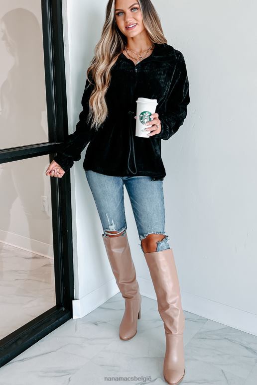 zwart interessant perspectief corduroy pullover NanaMacs HPTT3813