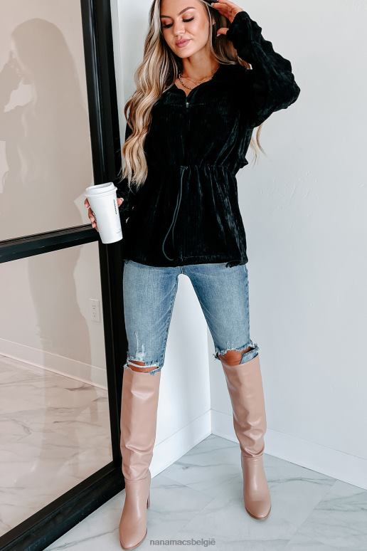 zwart interessant perspectief corduroy pullover NanaMacs HPTT3813