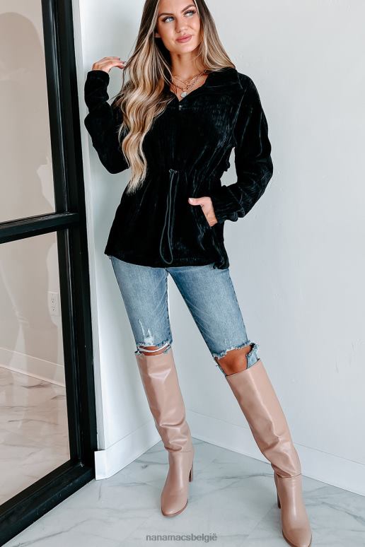 zwart interessant perspectief corduroy pullover NanaMacs HPTT3813