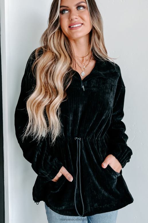 zwart interessant perspectief corduroy pullover NanaMacs HPTT3813