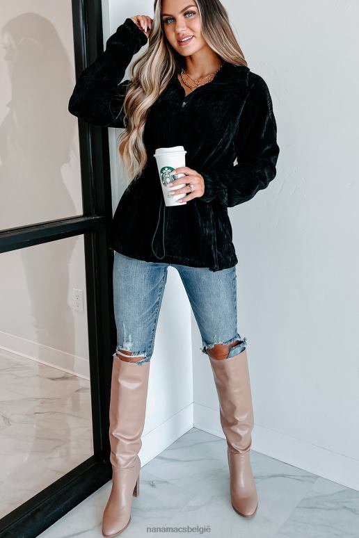 zwart interessant perspectief corduroy pullover NanaMacs HPTT3813