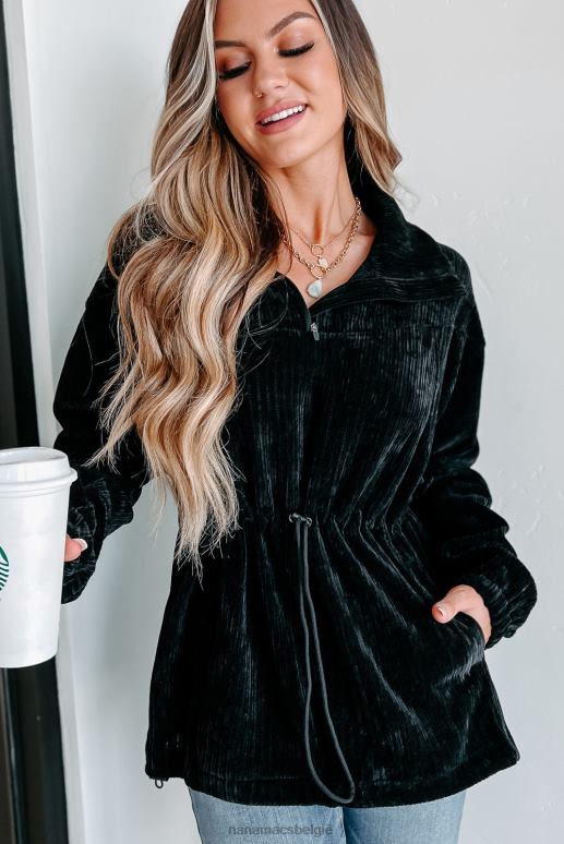 zwart interessant perspectief corduroy pullover NanaMacs HPTT3813