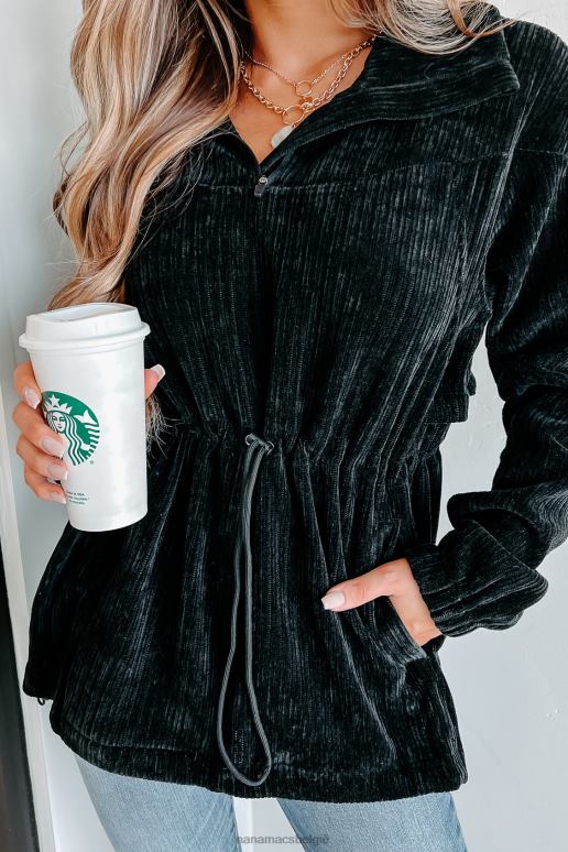 zwart interessant perspectief corduroy pullover NanaMacs HPTT3813