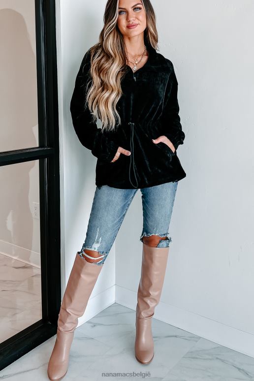 zwart interessant perspectief corduroy pullover NanaMacs HPTT3813