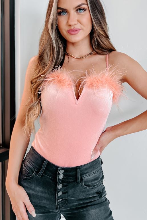 baby roze veren of niet originele veren getrimde bodysuit NanaMacs HPTT194