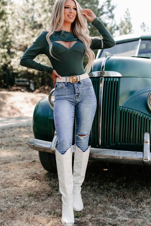 donkere salie deze kant van de stad originele uitgesneden bodysuit NanaMacs HPTT385