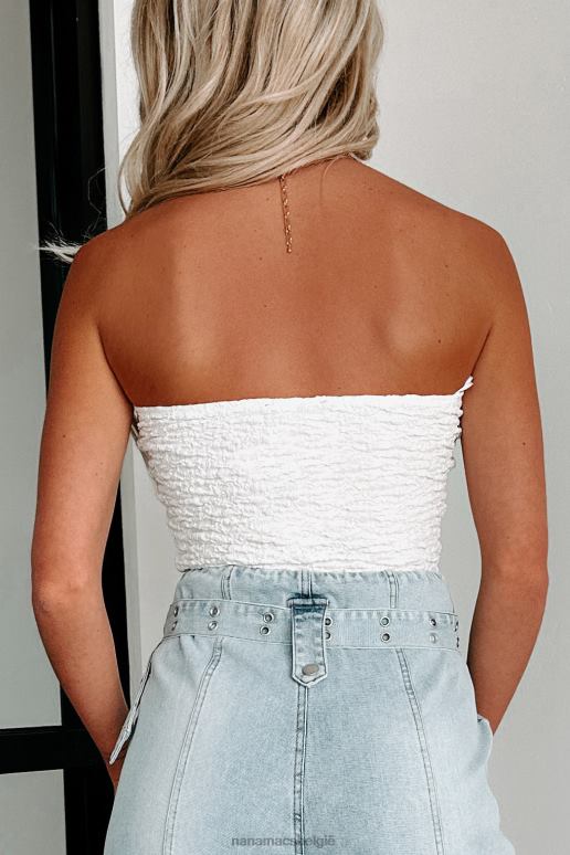 gebroken wit kust timing strapless getextureerde bodysuit NanaMacs HPTT467