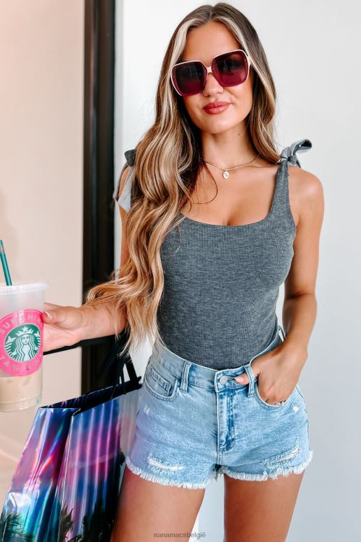 grijs/antraciet big smiles originele omkeerbare bodysuit NanaMacs HPTT329