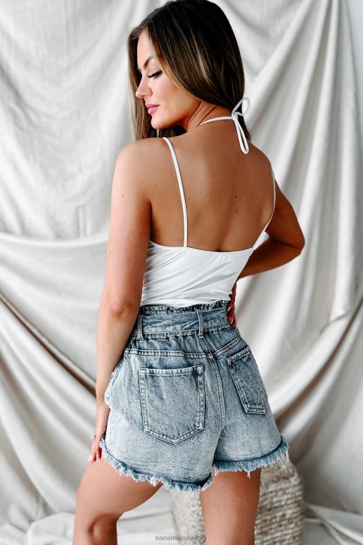 ivoor onweerstaanbare allure satijnen bodysuit met ruches NanaMacs HPTT434