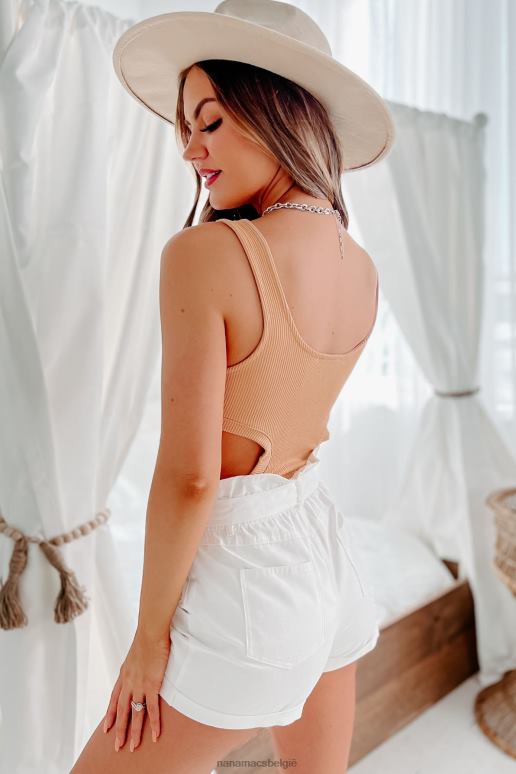 kameel gedurfde soul geribde uitgesneden bodysuit NanaMacs HPTT345