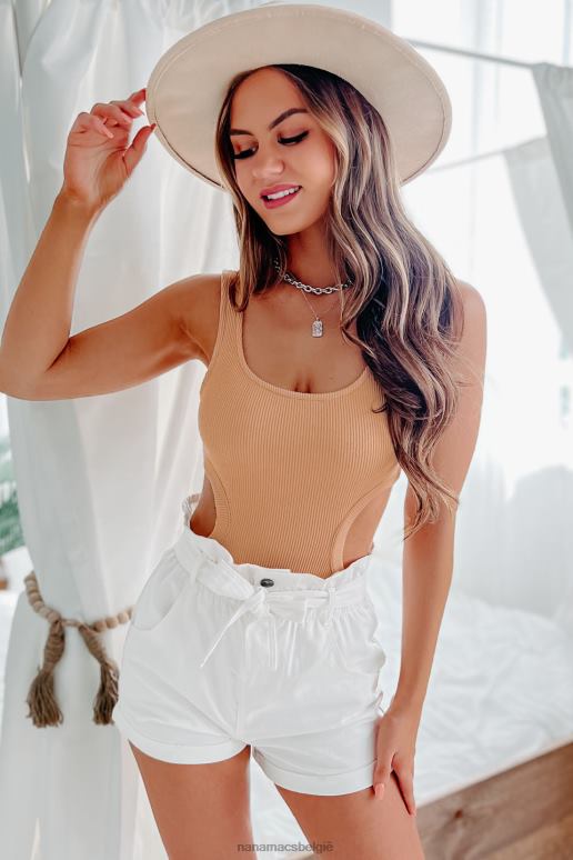 kameel gedurfde soul geribde uitgesneden bodysuit NanaMacs HPTT345