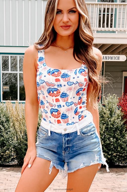 koekje cupcake me een patriot originele bedrukte bodysuit NanaMacs HPTT1548