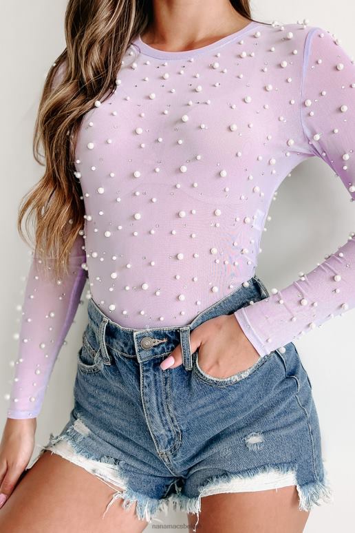 lila make me famous strass parel mesh bodysuit NanaMacs HPTT351
