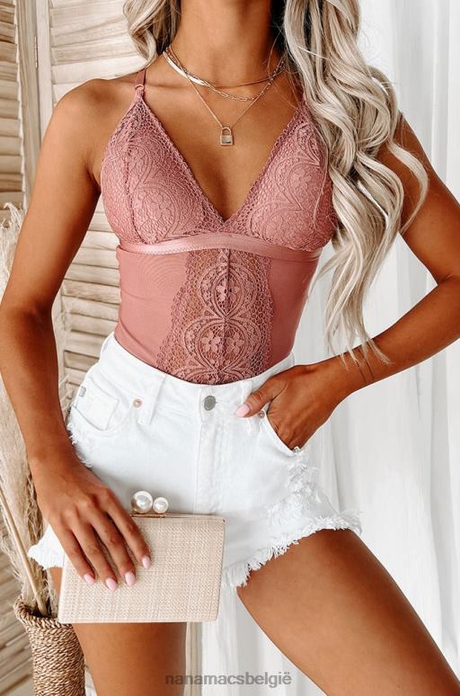mauve tot de uitdaging strappy kanten bodysuit NanaMacs HPTT442
