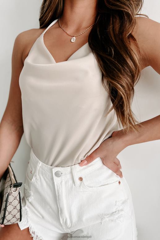 natuurlijk forever chic bodysuit met gedrapeerde halterhals NanaMacs HPTT464