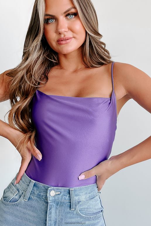 paars in je gedachten romper met gedrapeerde hals NanaMacs HPTT448