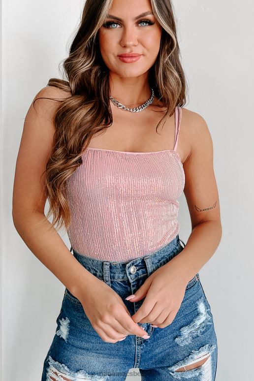 roze be bold bodysuit met lovertjes en gestrikte achterkant NanaMacs HPTT398