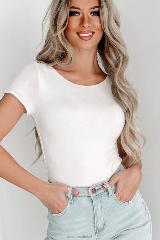 wit chancy originele romper met korte mouwen en lage rug NanaMacs HPTT314