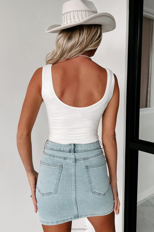 wit erin originele mouwloze v-hals bodysuit NanaMacs HPTT296