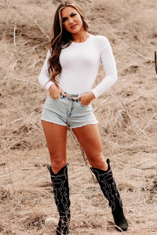 wit flirten met eenvoud bodysuit met lange mouwen NanaMacs HPTT304