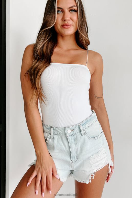 wit good things are coming geribbelde basic bodysuit NanaMacs HPTT302