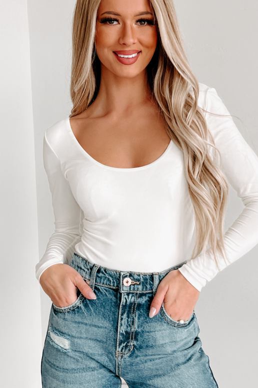 wit macie originele bodysuit met v-hals NanaMacs HPTT327