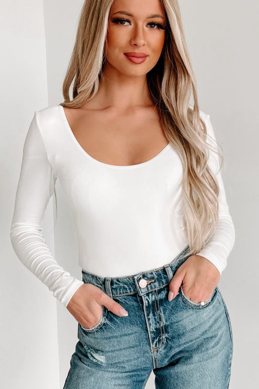 wit macie originele bodysuit met v-hals NanaMacs HPTT327