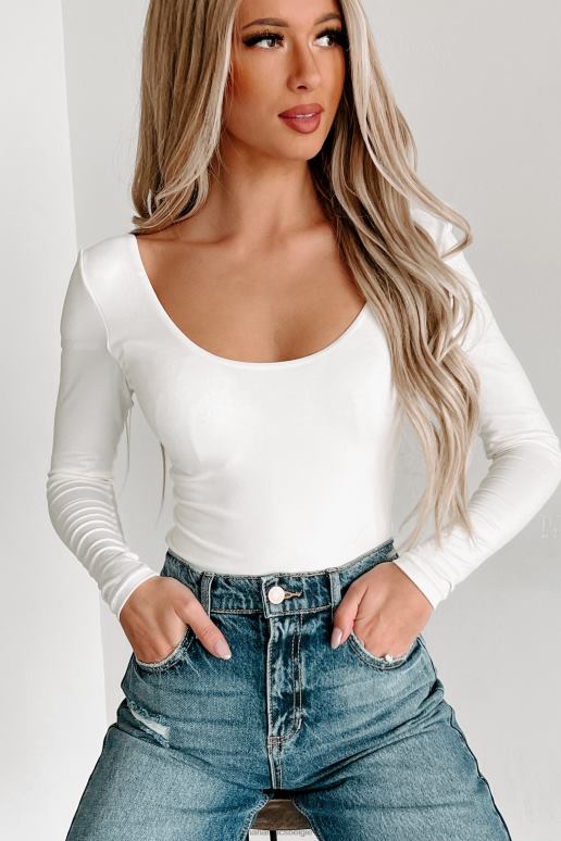 wit macie originele bodysuit met v-hals NanaMacs HPTT327