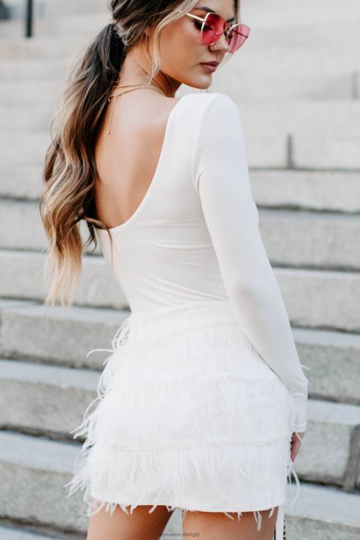 wit macie originele bodysuit met v-hals NanaMacs HPTT327