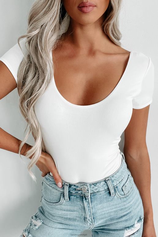 wit meera originele romper met korte mouwen en v-hals NanaMacs HPTT321