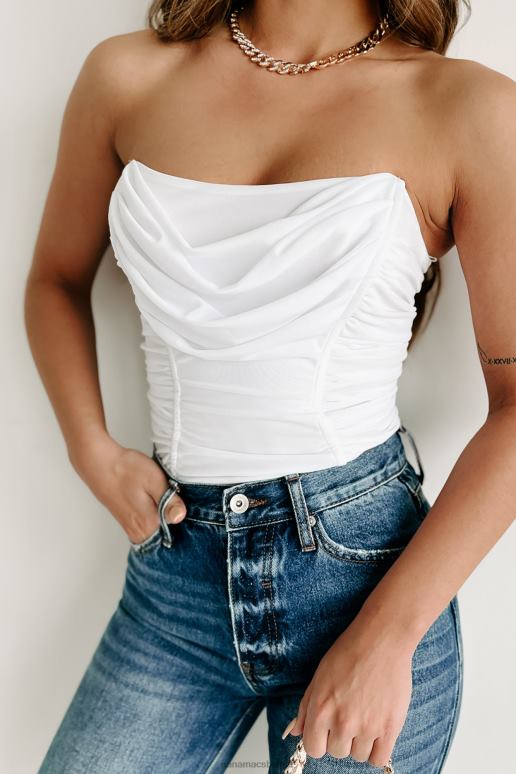 wit nooit verkeerd strapless bodysuit met ruches NanaMacs HPTT474