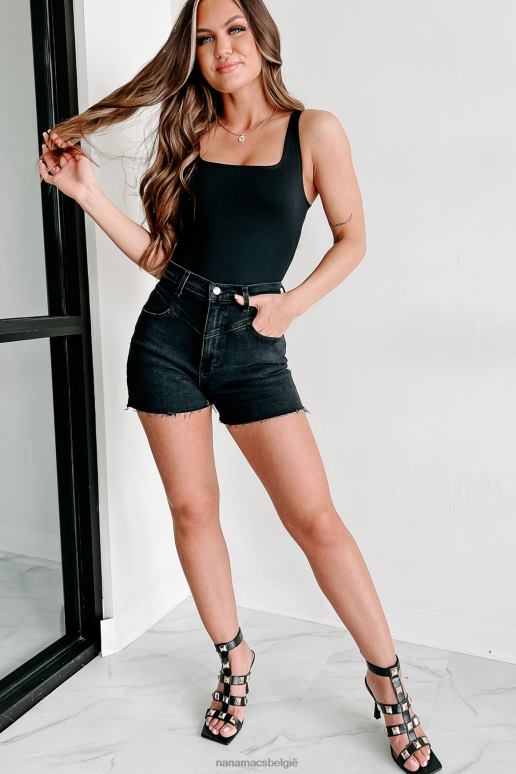 zwart als het geen kapotte romper met vierkante hals is NanaMacs HPTT309