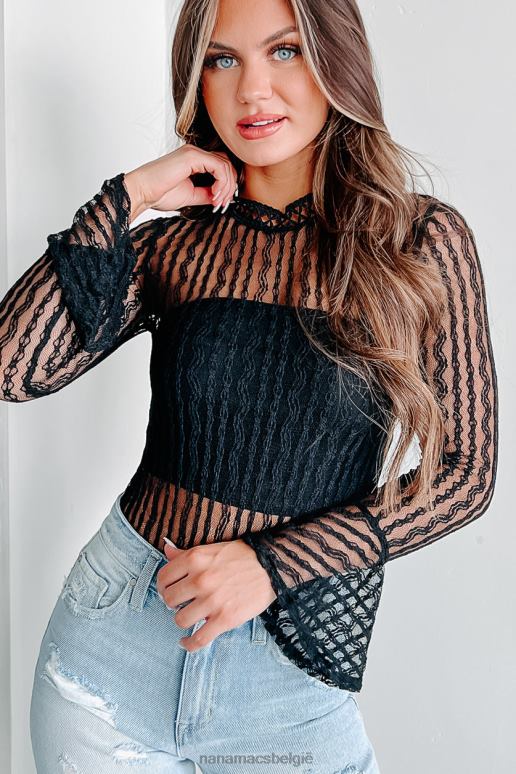 zwart gevoel van zoetheid kanten bodysuit NanaMacs HPTT375