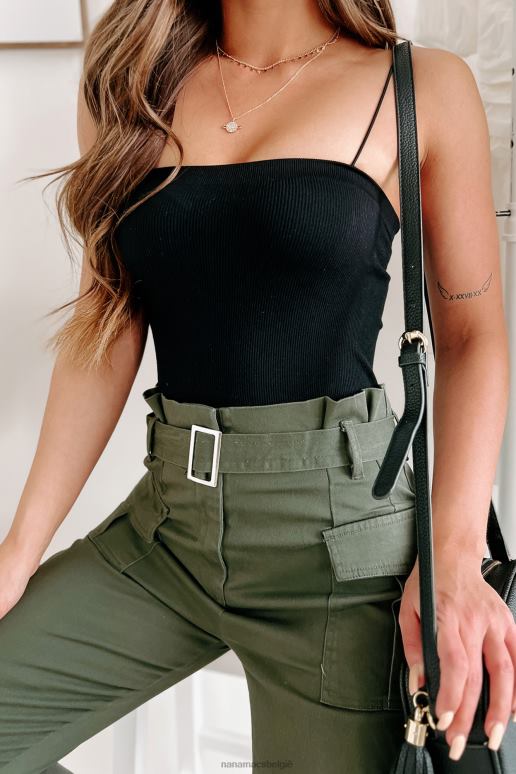 zwart good things are coming geribbelde basic bodysuit NanaMacs HPTT300