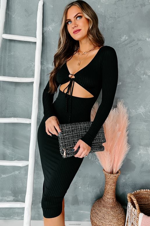 zwart eindeloos toegewijde uitgesneden bodycon NanaMacs HPTT2215