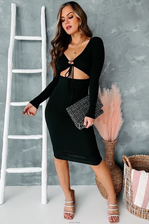 zwart eindeloos toegewijde uitgesneden bodycon NanaMacs HPTT2215