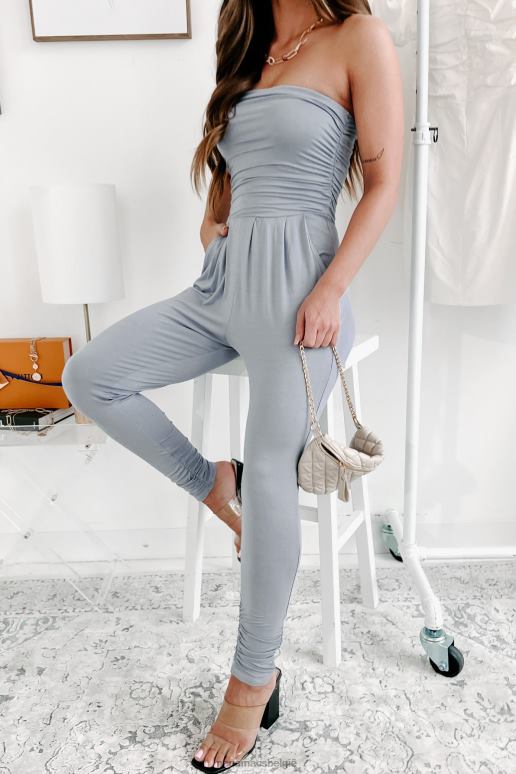 blauw grijs houdt me blij strapless jumpsuit NanaMacs HPTT2600