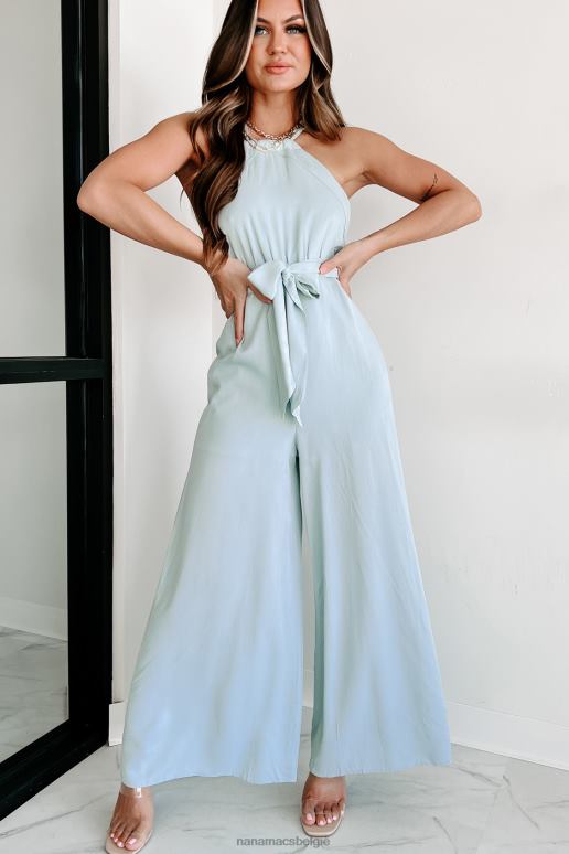 blauw het verzenden van mijn beste halterjumpsuit met wijde pijpen NanaMacs HPTT2677