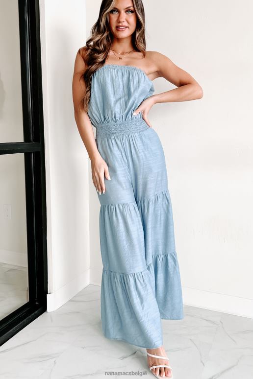 chambray liefde boven verwachting gelaagde strapless jumpsuit NanaMacs HPTT2638