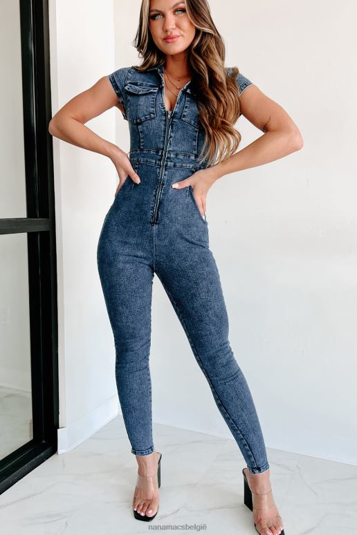 donker geen woorden jumpsuit met ritssluiting aan de voorkant NanaMacs HPTT2494